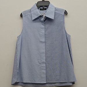 Eden Society Blue/White Mix Stripe Button Down